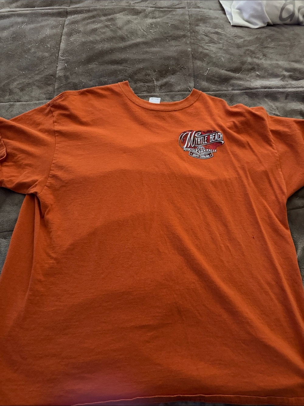 Gildan Orange Myrtle Beach Chest Logo Short-Sleeve Tee